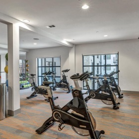 Get your workout on a gym with exercise equipment